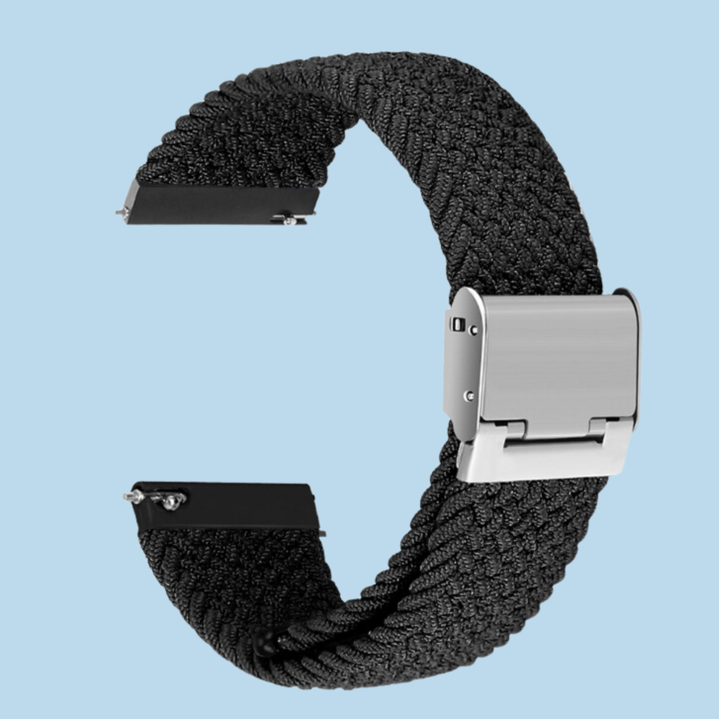 Black Braided Nylon Watch Band