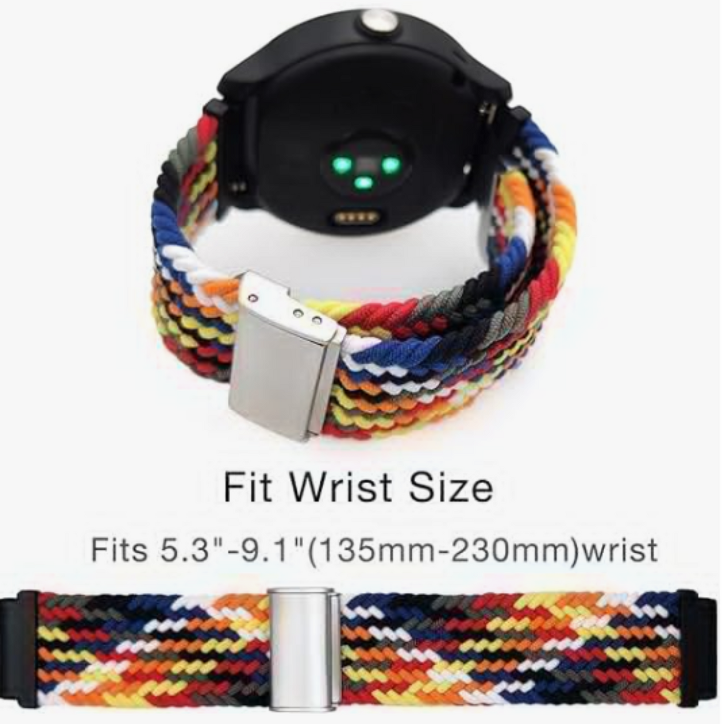 Colorful Yellow Base Braided Nylon Watch Band