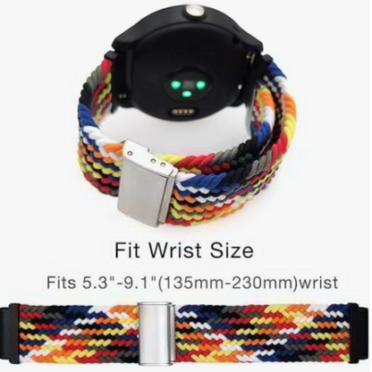 Colorful Blue Base Braided Nylon Watch Band