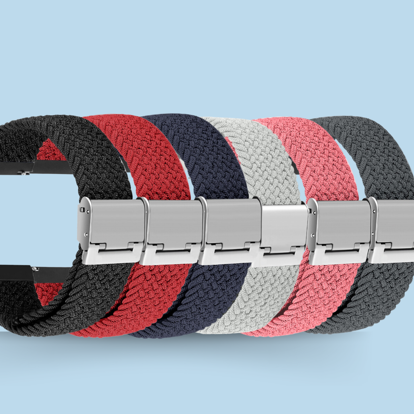 Gray Braided Nylon Watch Band